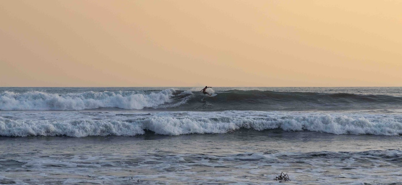 Surfing near Uvita, Costa Rica.