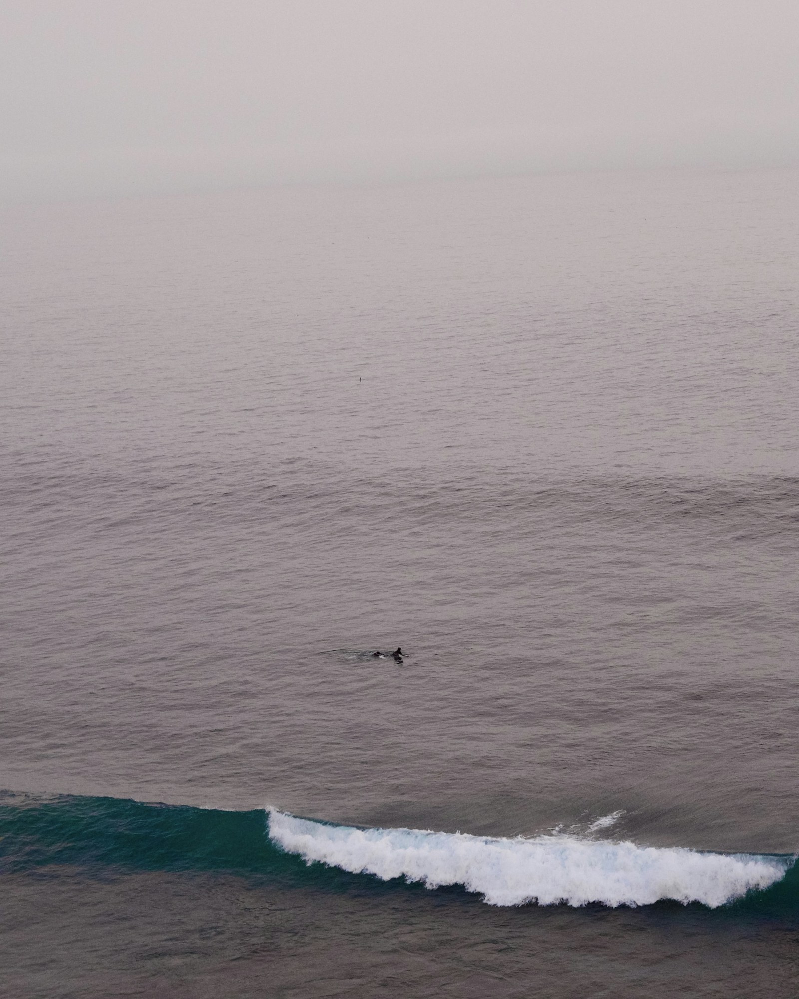 Surfer riding a wave in Malibu, California